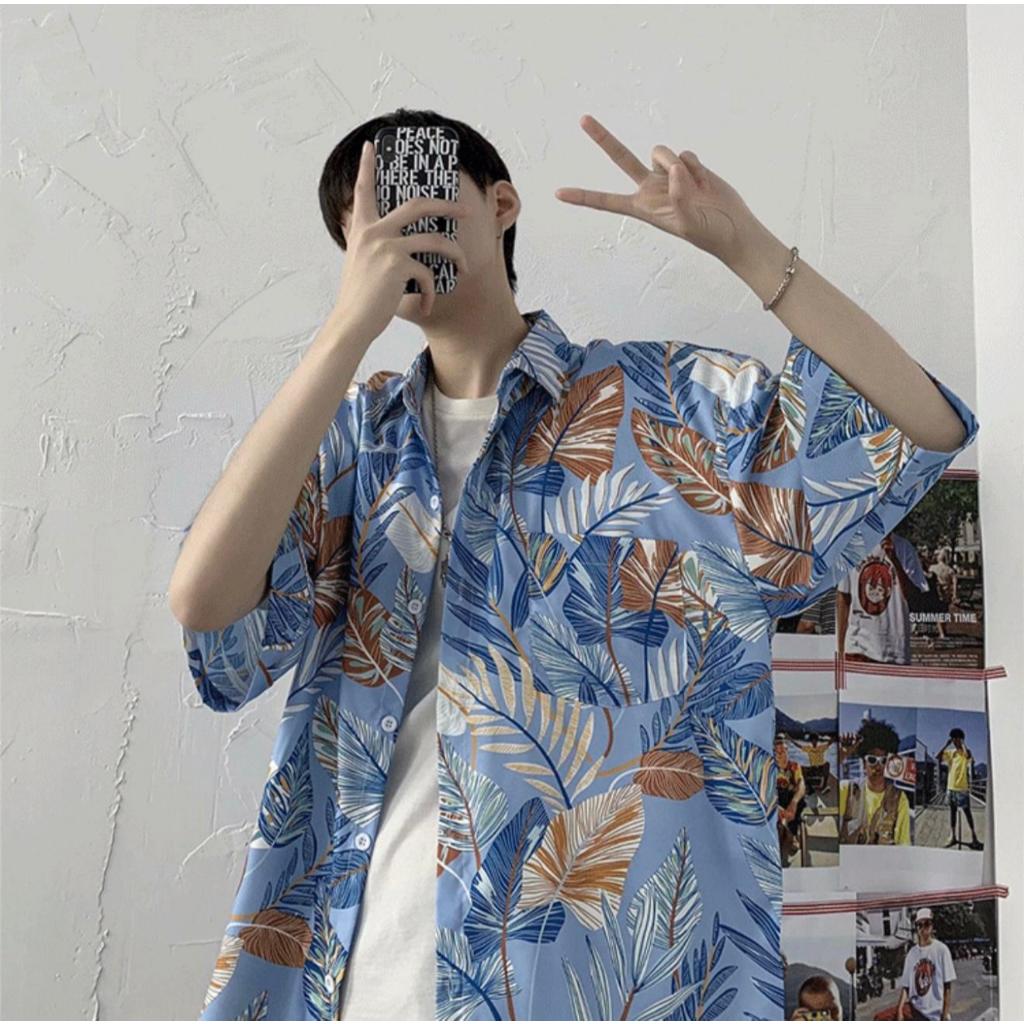 เสื้อเชิ้ตฮาวาย Hawaii shirt M,L,XL,2XL ใส่ได้ทั้งชายและหญิง