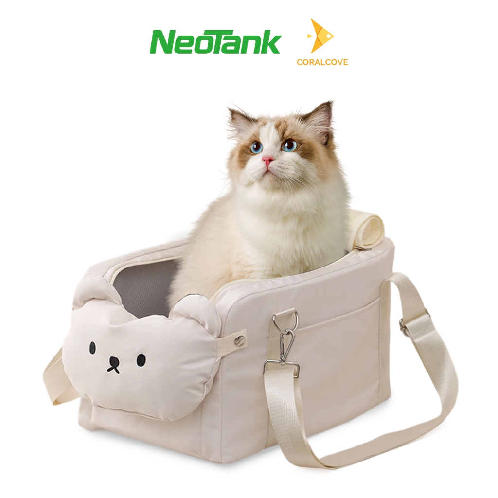 NeoTank กระเป๋าแมวอเนกประสงค์ เบาะนุ่ม มีสายรัดความปลอดภัยคู่ ใช้เป็นเบาะรถสัตว์เลี้ยง