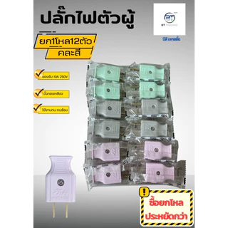 ปลั๊กวีน่าVena2ขาแบน1โหลผู้ตัวเมีย12ตัวเต้ารับสามตา1ตัวคละสีแท้ ✅💯วัสดุทองเหลืองแท้แข็งแรงทนทาน