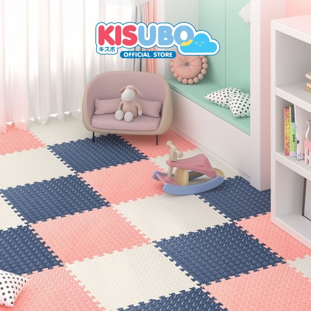 KISUBO แผ่นรองคลานเด็ก แบบจิ๊กซอว์ 2cm 60cm EVA Play Mat โฟม EVA นุ่ม กันกระแทก