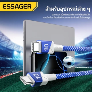 Essager 100W C-C สายเคเบิลข้อมูลชาร์จเร็วสีฟุตบอล for huawei xiaomi ip