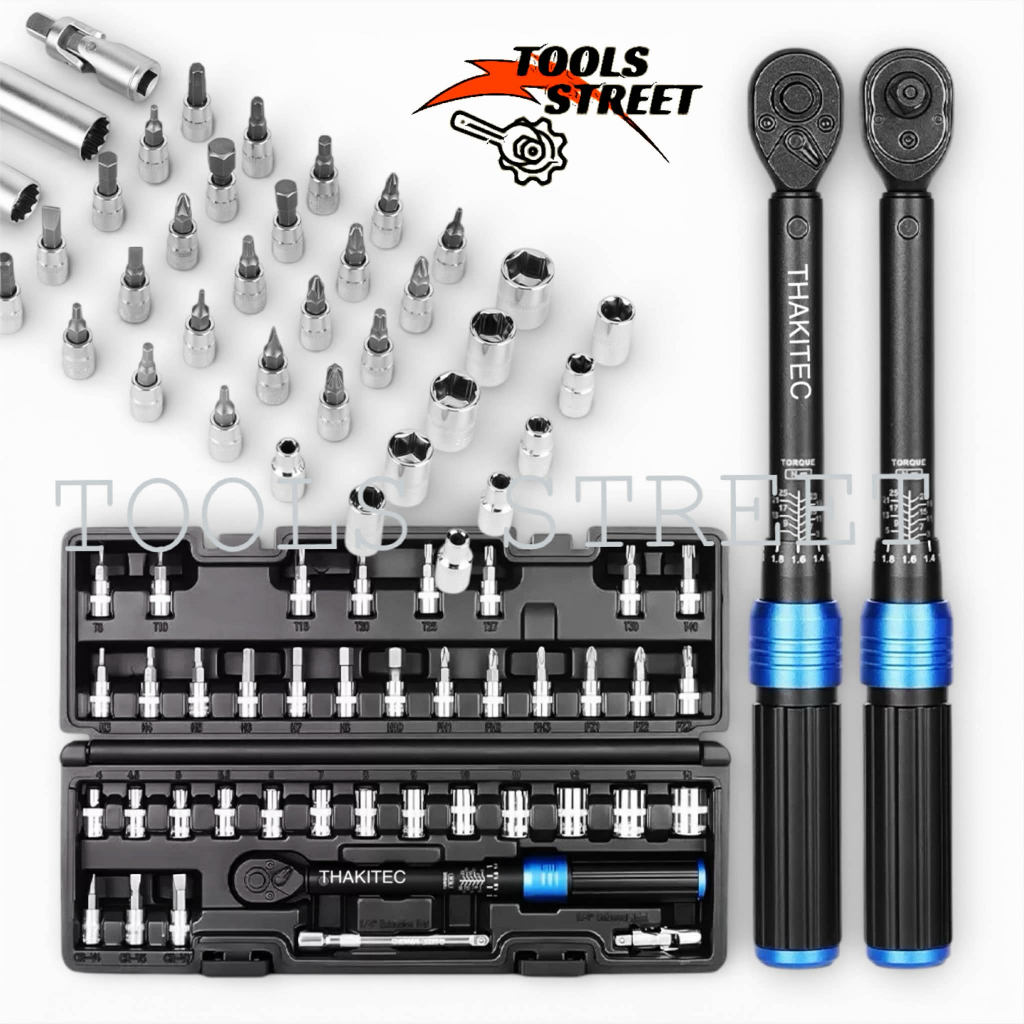 THAKITEC ประเเจทอร์ค ประแจปอนด์ ด้ามปอนด์จักรยาน 1/4นิ้ว แรงบิด 5-25 Nm วัสดุ CR-MO แข็งแรง ทนทาน พร้อมหัวต่อและกระเป๋า