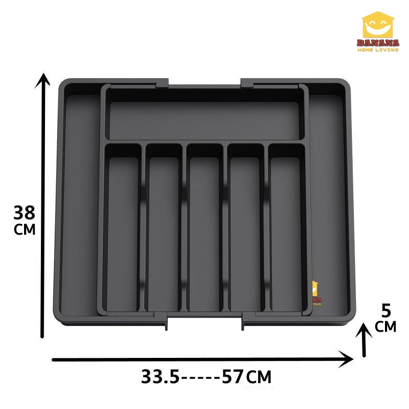 ถาดช้อนส้อม ขนาดใหญ่ ความกว้างปรับได้ ยาว38 หนา5 ปรับได้ จุของได้เยอะ กล่องลิ้นชักพลาสติก - รูปที่ 7