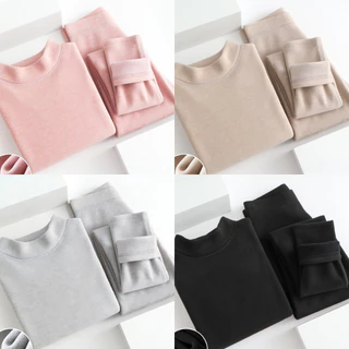 Plus Size~Deron thermal underwear set ชุดกันหนาวแฟชั่นฤดูหนาว กันความเย็นถึง -20℃（มีหลายสีให้เลือก）HOT