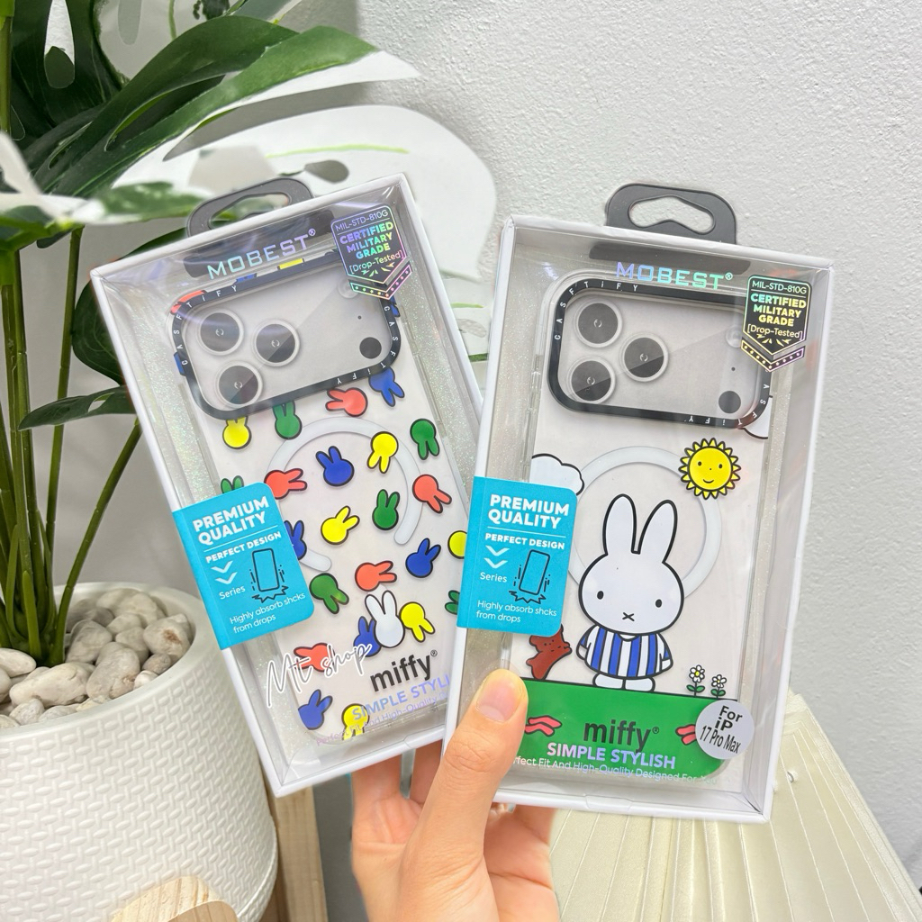 Case ลายการ์ตูน Miffy รองรับชาร์จไร้สาย สำหรับรุ่น 13/14 15 15promax 16promax 17 17pro 17promax