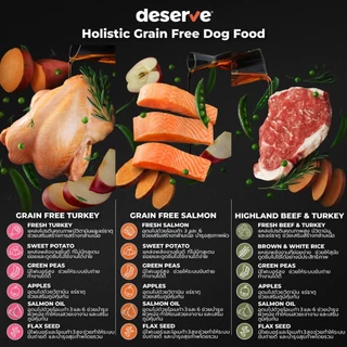 Deserve (Dog) - Holistic | Grain Free Dog Food อาหารสุนัข แพ้ไก่ทานได้ 1.35kg-1.5kg