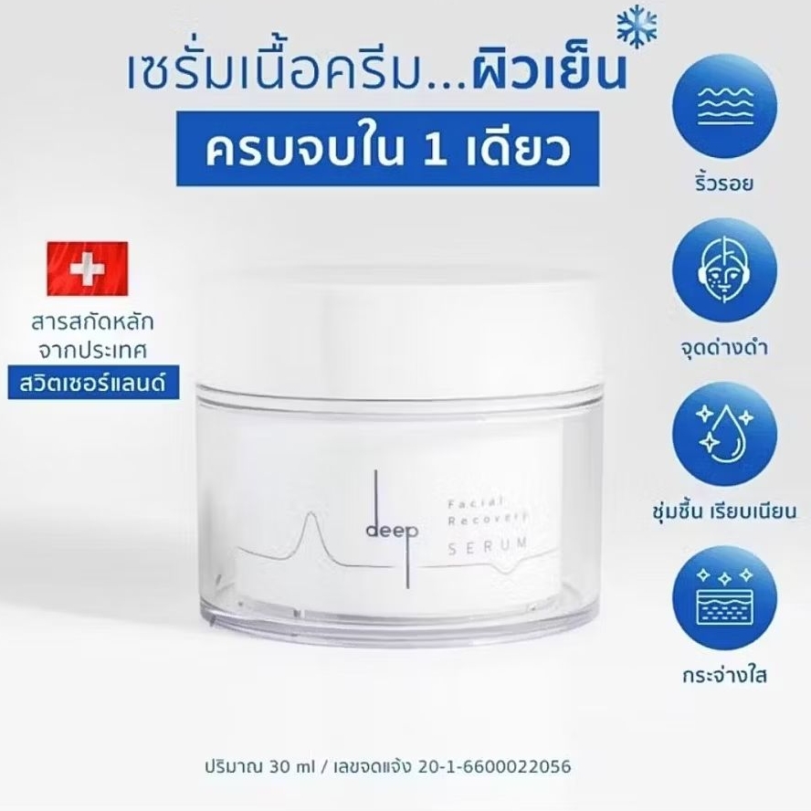 เซรั่ม ดีพ แคร์ Deep Care🚀ส่งด่วน โค้ดลด ส่งฟรี Deep Care Facial Recovery Serum [30ml.]