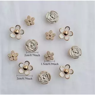 ใหม่ 12 ชิ้น Camellia ผีเสื้อ Cr Jiz อุปกรณ์เสริมรองเท้า DIY, สร้างสรรค์น่ารักดอกไม้มุกรูปแบบรองเท้า Charms, เหมาะส