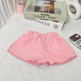 Babyonline(Y474)2L4 (ส่งด่วน1วัน)กางเกงขาสั้นเด็กผู้หญิงเอวสม็อคลายน่ารัก ผ้านิ่ม ใส่สบาย