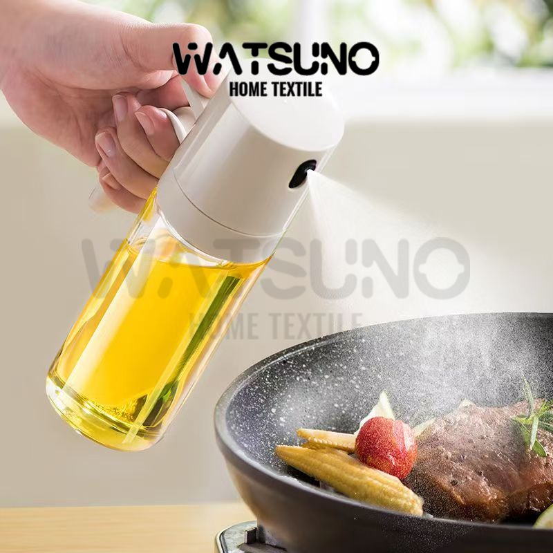 Watsuno.ขวดสเปรย์แก้วใสสำหรับบรรจุเครื่องปรุงรส พร้อมหัวฉีด มีให้เลือกสองขนาด: 180ML/250ML เหมาะสำหรับใช้ในการปรุงอาหาร