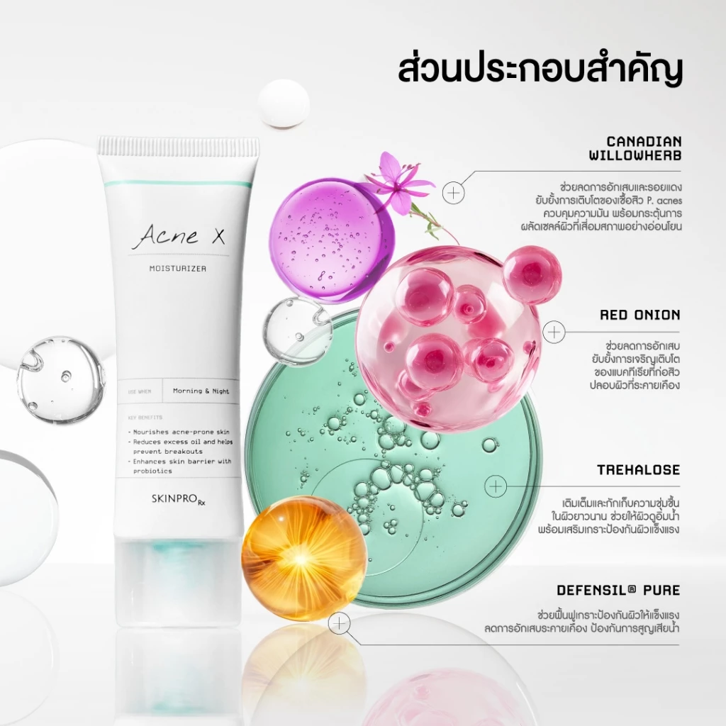 SKINPRO Rx Acne X Moisturizer 50ml มอยซ์เจอร์ไรเซอร์สำหรับผิวมัน/เป็นสิว บำรุงผิวหน้า ลดการเกิดสิวซ้ำ ควบคุมความมัน thumbnail 6