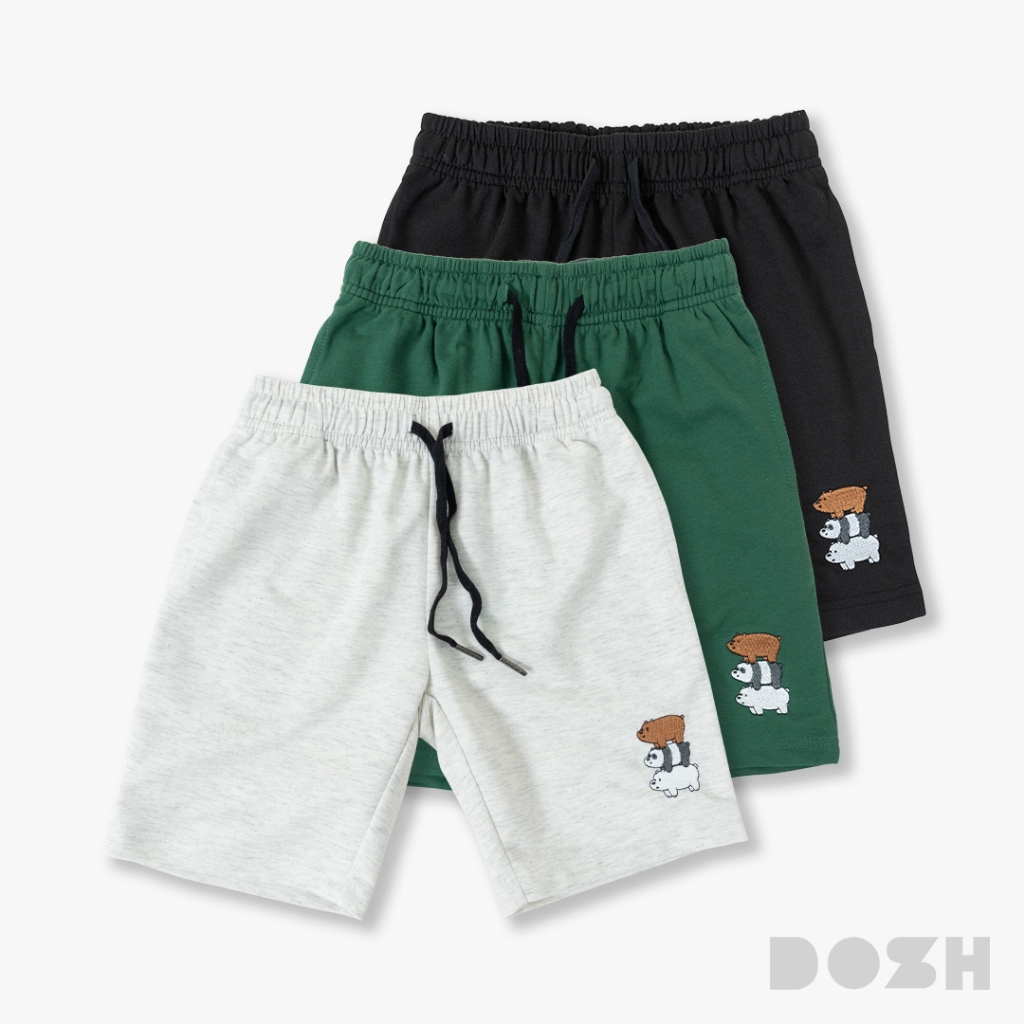 DOSH BOY'S SHORTS WE BARE BEARS กางเกงขาสั้นเด็กชาย 3สี (ดำ-เทา-เขียว) FBBBR5006 (4-12)