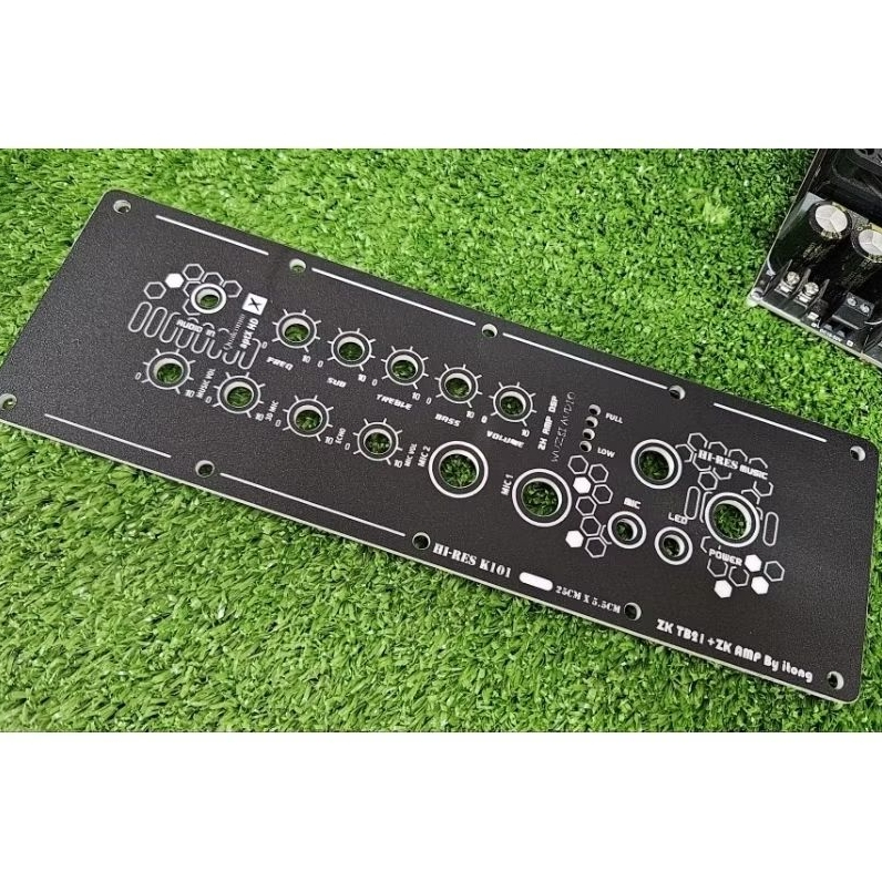 แผ่นเพลท TB21F  ST21 +ปรีไมค์ zk-AMP สีดำด้าน ลายรังผึ้ง