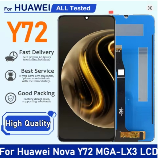 จอ สําหรับ Huawei nova Y72 LCD Y72 จอแสดงผล Touch Panel Digitizer สําหรับ Huawei Enjoy 70 LCD FGD-AL00 จอแสดงผลกรอบ