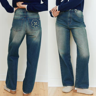 Fuwa Straight Jeans [พร้อมส่ง] กางเกงยีนส์เอวสูง