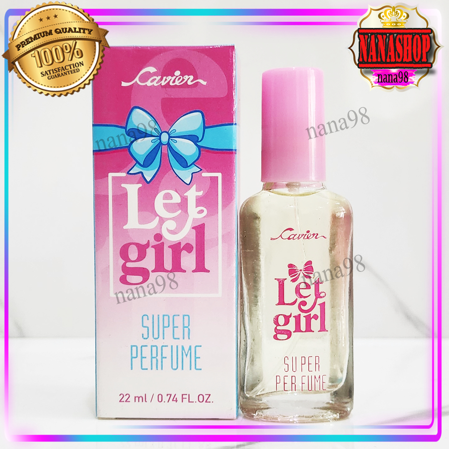💥ส่งฟรี มีราคาส่ง น้ำหอม เลท เกิร์ล คาเวียร์ ซุปเปอร์ เพอร์ฟูม Let girl Cavier Super Perfume น้ำหอม ฝาชมพู ขวดใส 22 ml.