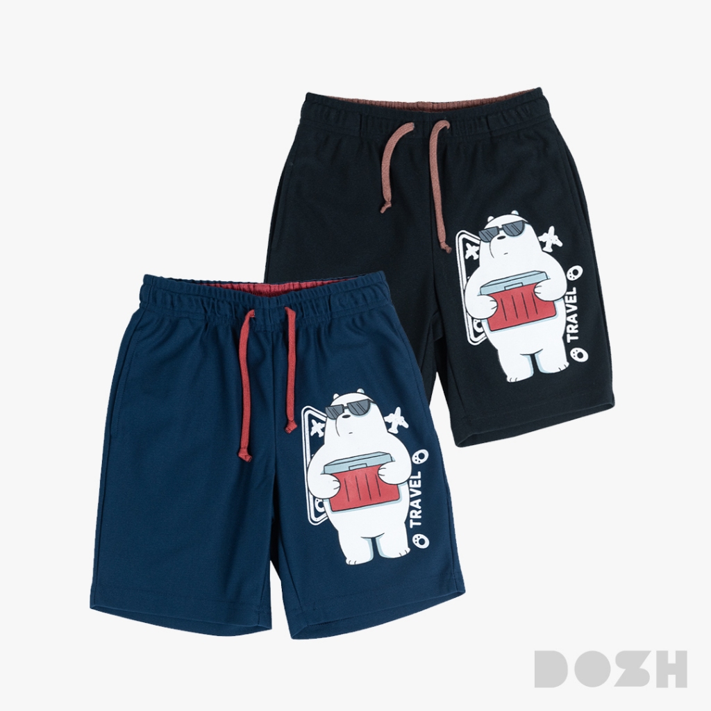 DOSH-UT BOY'S SHORTS WE BARE BEARS กางเกงขาสั้นเด็กชาย 2สี (ดำ-น้ำเงินเข้ม) FLWBBS5004 (4-10)