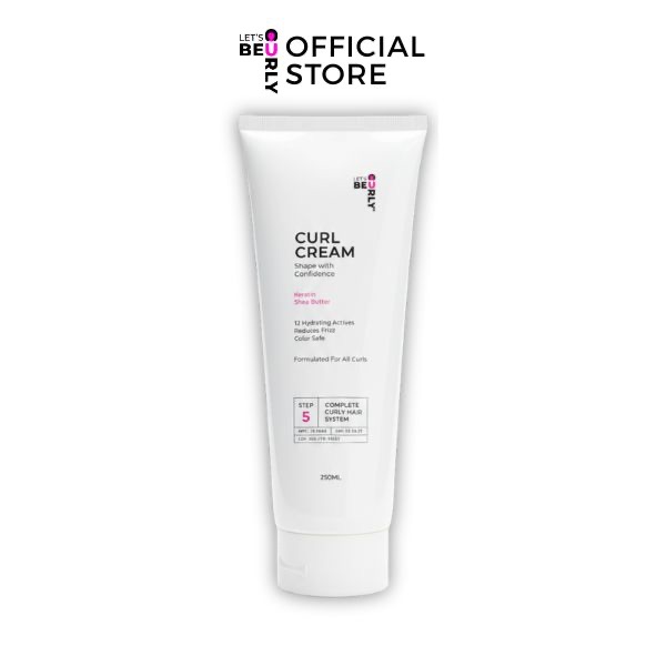 Let's Be Curly  Curl Cream 250ml ครีมจับลอนผมหยิก  ครีมจับลอนผมดัดเคราติน ลอนเด้งทั้งวัน ไม่เหนียว ไม่แข็ง ขนาด  250 ML.