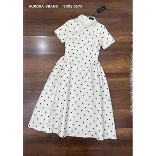 พร้อมส่ง เติม S-3XL⚡️AR 9085 เดรสลายจุด ความยาว48-49" เนื้อผ้าหนานุ่มฟู #สไตล์สาวเวียด ใหม่ล่าสุด2026