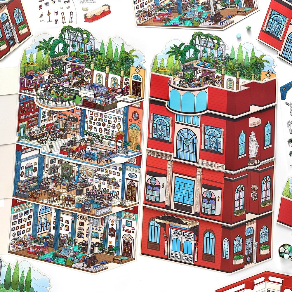 สติ๊กเกอร์ 3D Sticker Scene [ชุด My Little House 33.0] DIY ฉากสติ๊กเกอร์ภูมิทัศน์กันน้ำตกแต่ง Journaling Scrapbooking