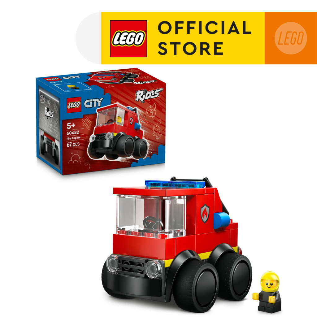 LEGO City 60482 Rides – Fire Engine (67 Pieces), Building Blocks, Kids Toy