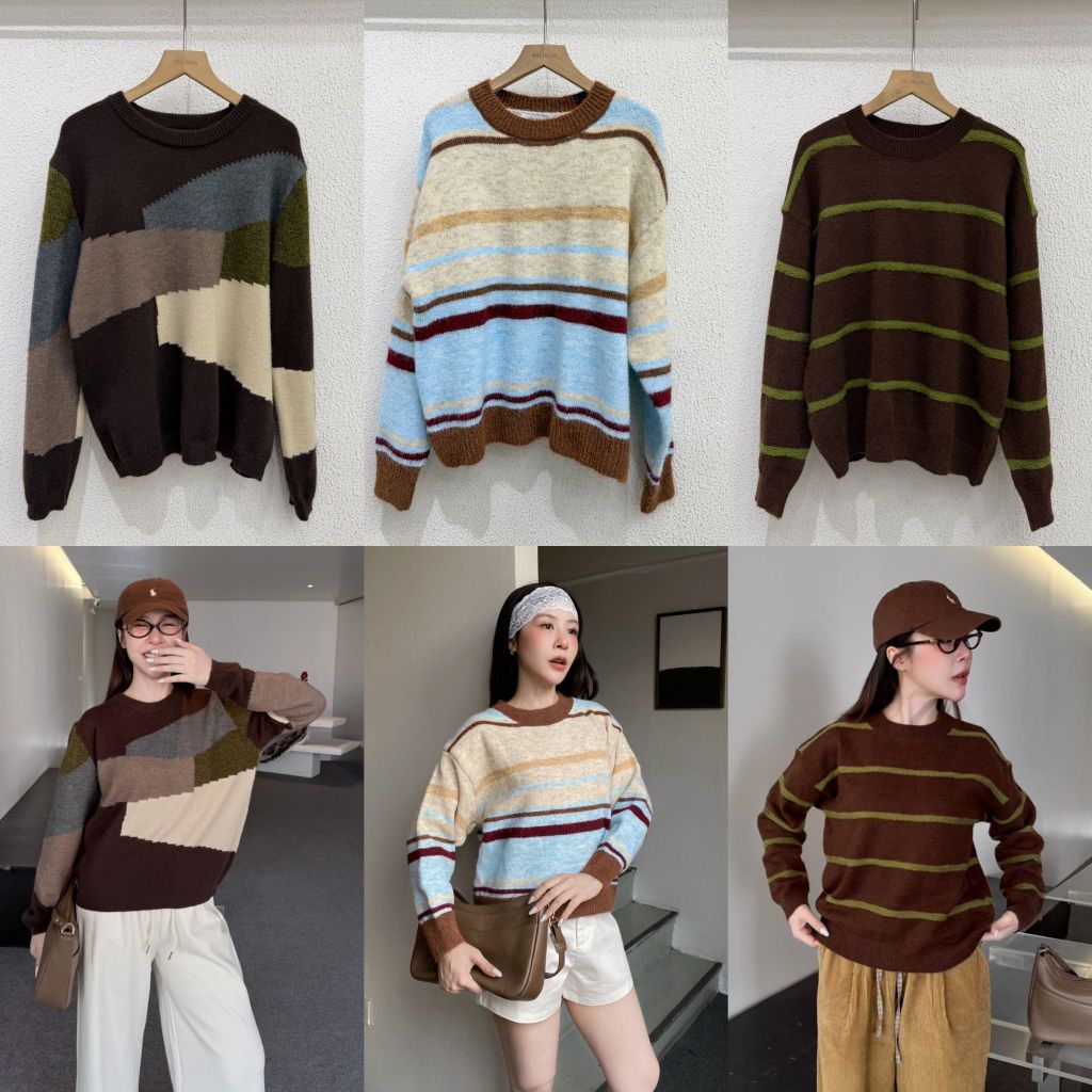 New sweater ** เสื้อแขนยาวไหมพรมเกาหลี