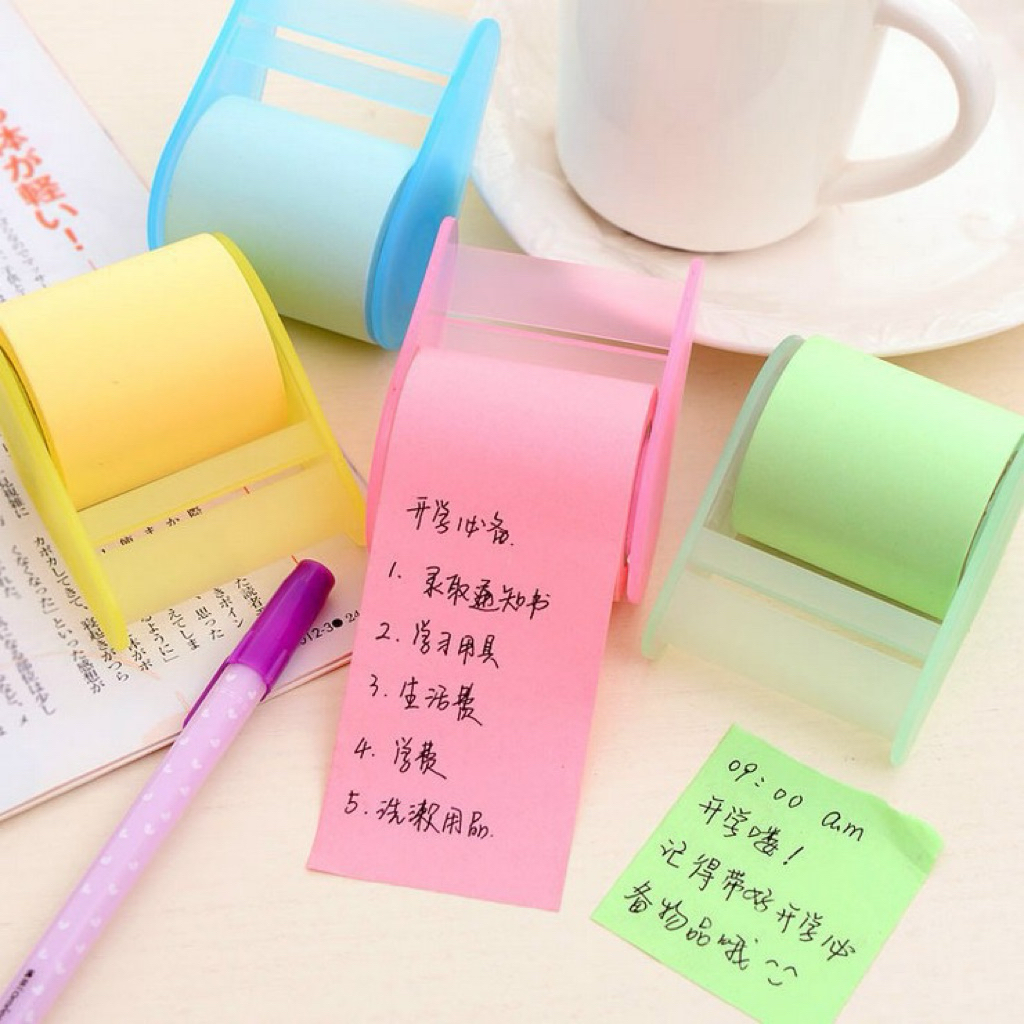 กระดาษโน้ต แบบฉีก  พร้อมแท่นใส่ม้วนกระดาษ