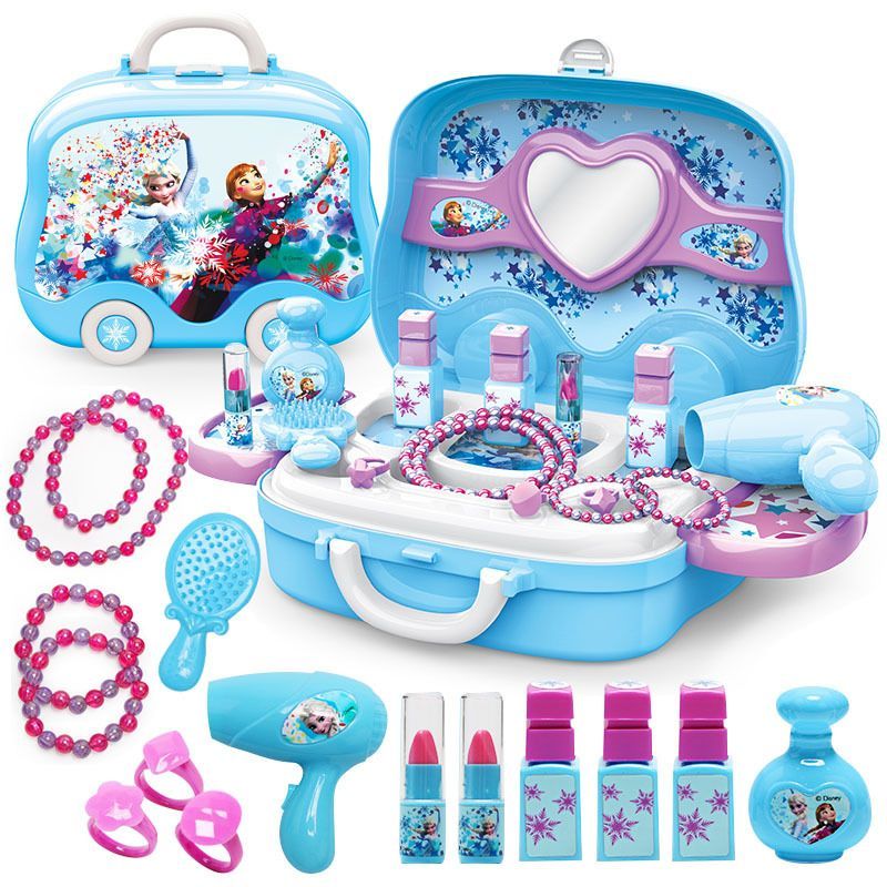 รุ่นใหม่ Disneyปลอดสารพิษเครื่องสำอางสำหรับเด็กลายเจ้าหญิงเอลซ่าชุดแต่งหน้าเด็ก ของขวัญวันเกิด