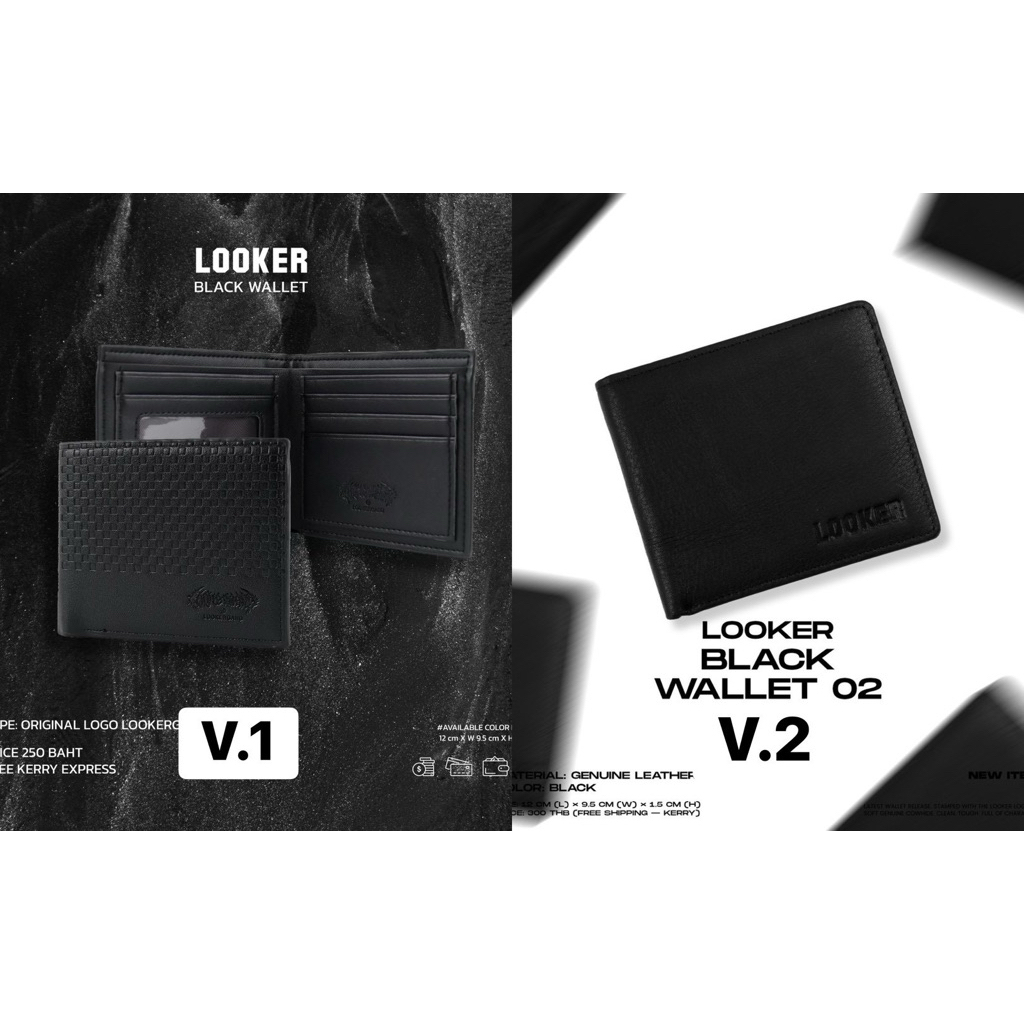 LOOKER BLACK WALLET  กระเป๋าสตางค์หนัง พร้อมกล่อง