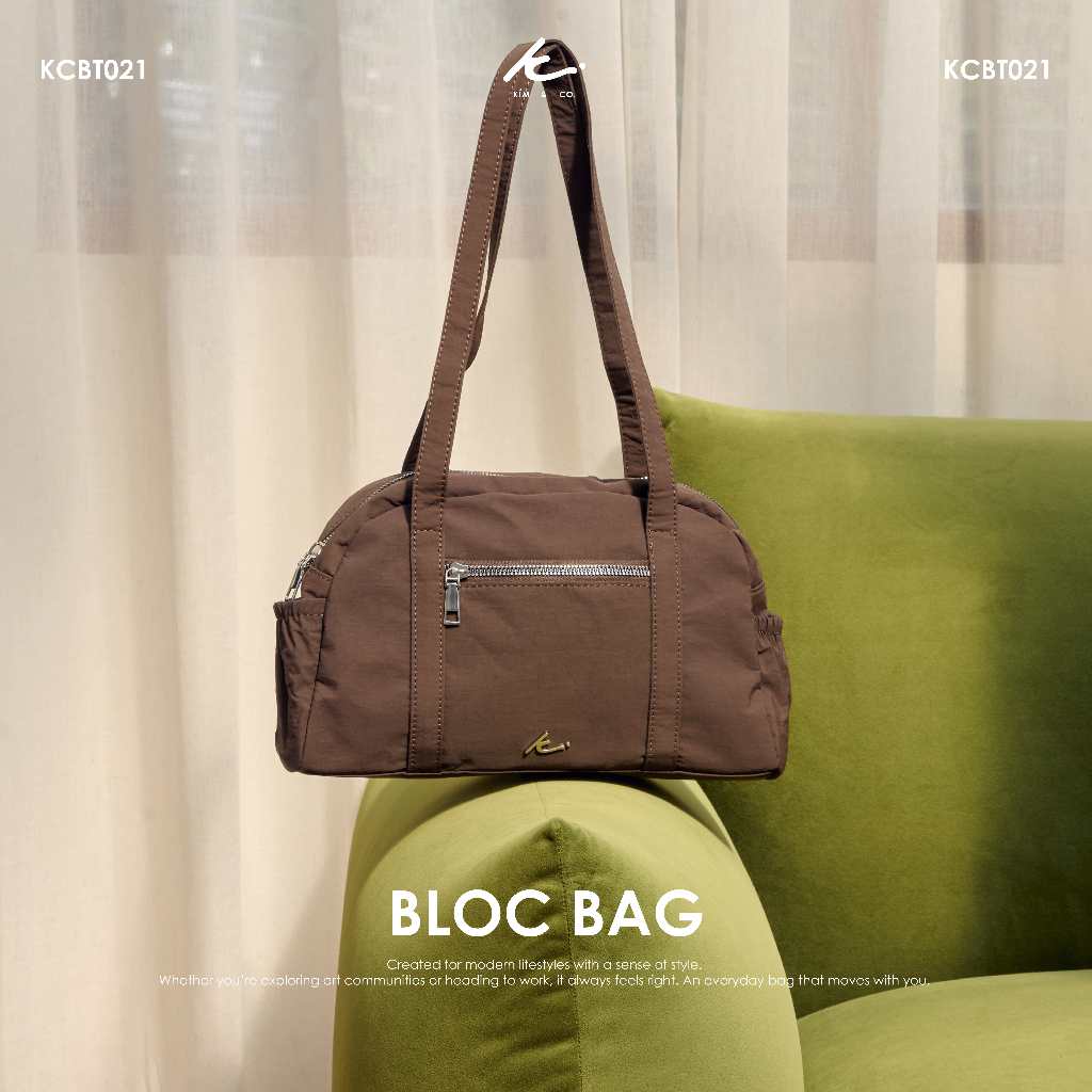 "KIM&CO. ORIGINAL – BLOC  Bag (KCBT021) กระเป๋าโทททรงโค้งสำหรับใช้งานทุกวัน กันน้ำ น้ำหนักเบา"