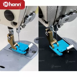 HANN ตีนผีไฟเบอร์ T9-S สามารถปรับได้ ตีนผีช่วยพับริม พับชาย พื้นฟ้า รุ่นใหม่ ใช้อเนกประสงค์ สำหรับจักรเย็บอุตสาหกรรม