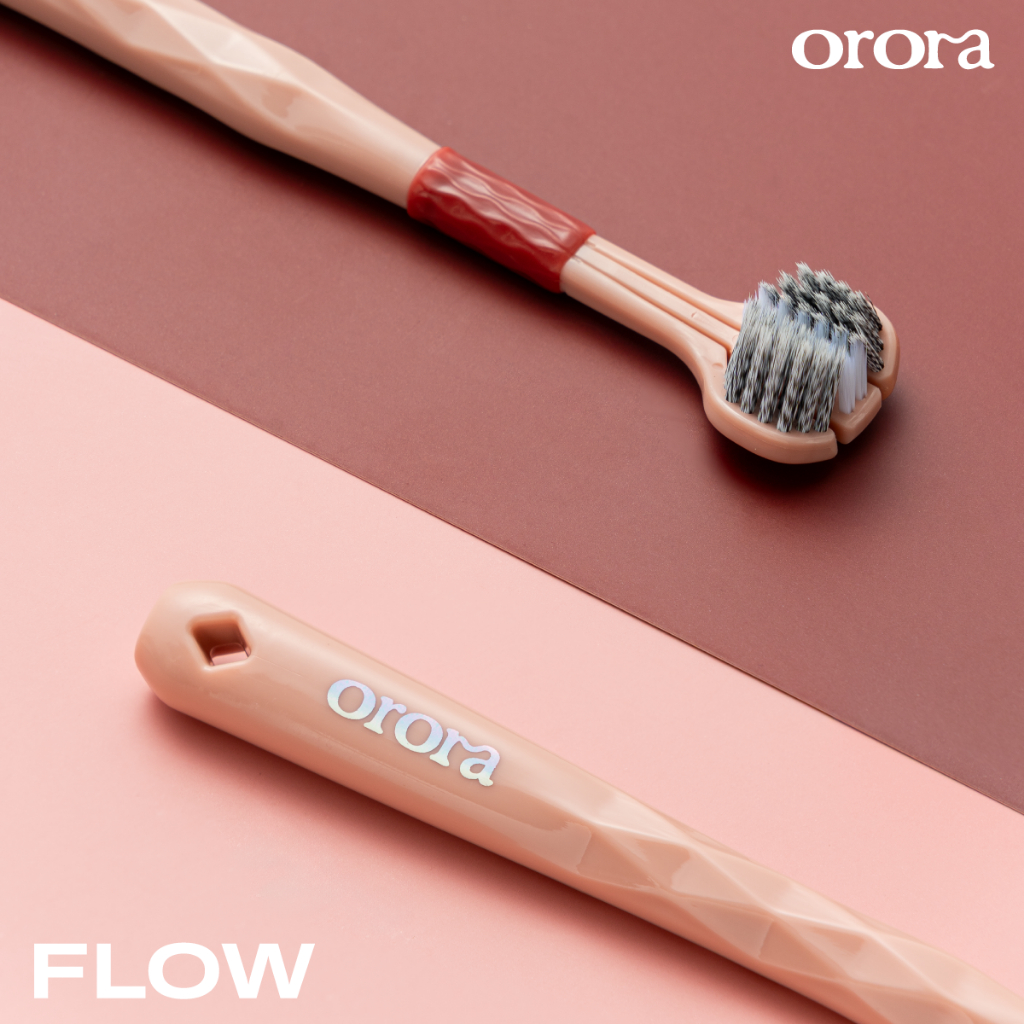 [ งดจำหน่าย สินค้าแถมฟรี 🔥 ] Orora แปรงสีฟัน ออโรร่า รุ่น Flow แปรงสีฟัน 3 หัว ขนนิ่ม Super soft