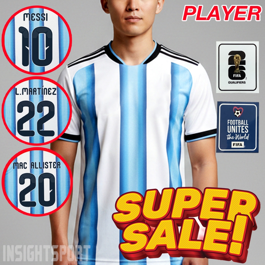 เสื้อฟุตบอลเกรดเพลเยอร์ ทีมชาติ oาs์lจนติu่า เหย้า #PY0087 รุ่น ฟุตบอลโลก2026 ไซส์เอเชีย S-2XL