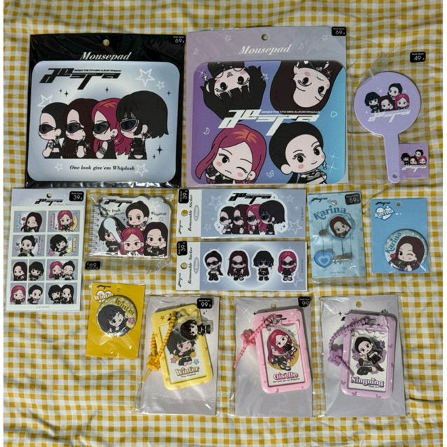 Moshi Moshi x aespa แผ่นรองเม้าส์ สติ๊กเกอร์ สมุดโน็ต กระจก กิ๊บ เข็มกัด การ์ดโฮลเดอร์