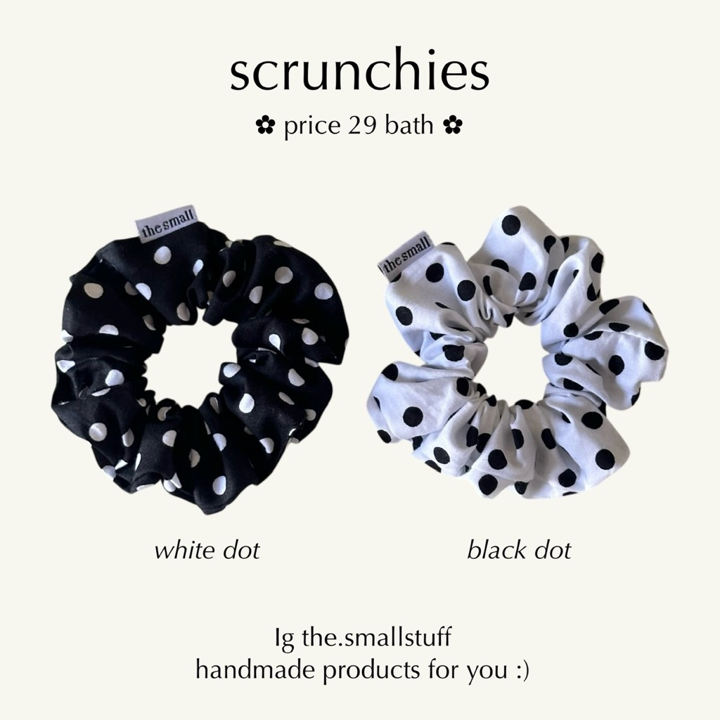 scrunchies polka dot by the.smallstuff | ยางรัดผมลายจุด