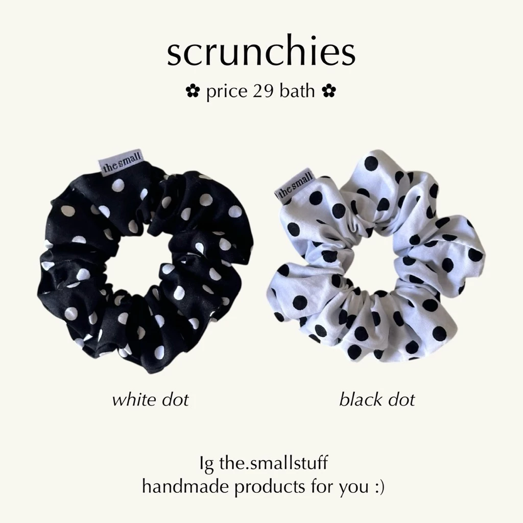 scrunchies polka dot by the.smallstuff | ยางรัดผมลายจุด