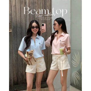 Beam top เสื้อคอปก แขนสั้น ซิปทอง อ่านก่อนกดสั่งซื้อ
