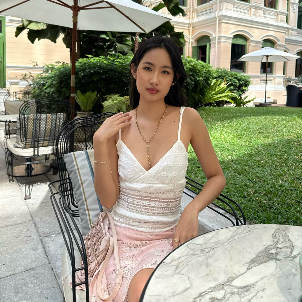 Ginny lace cami top สายเดี่ยวลูกไม้ ปรับสายได้