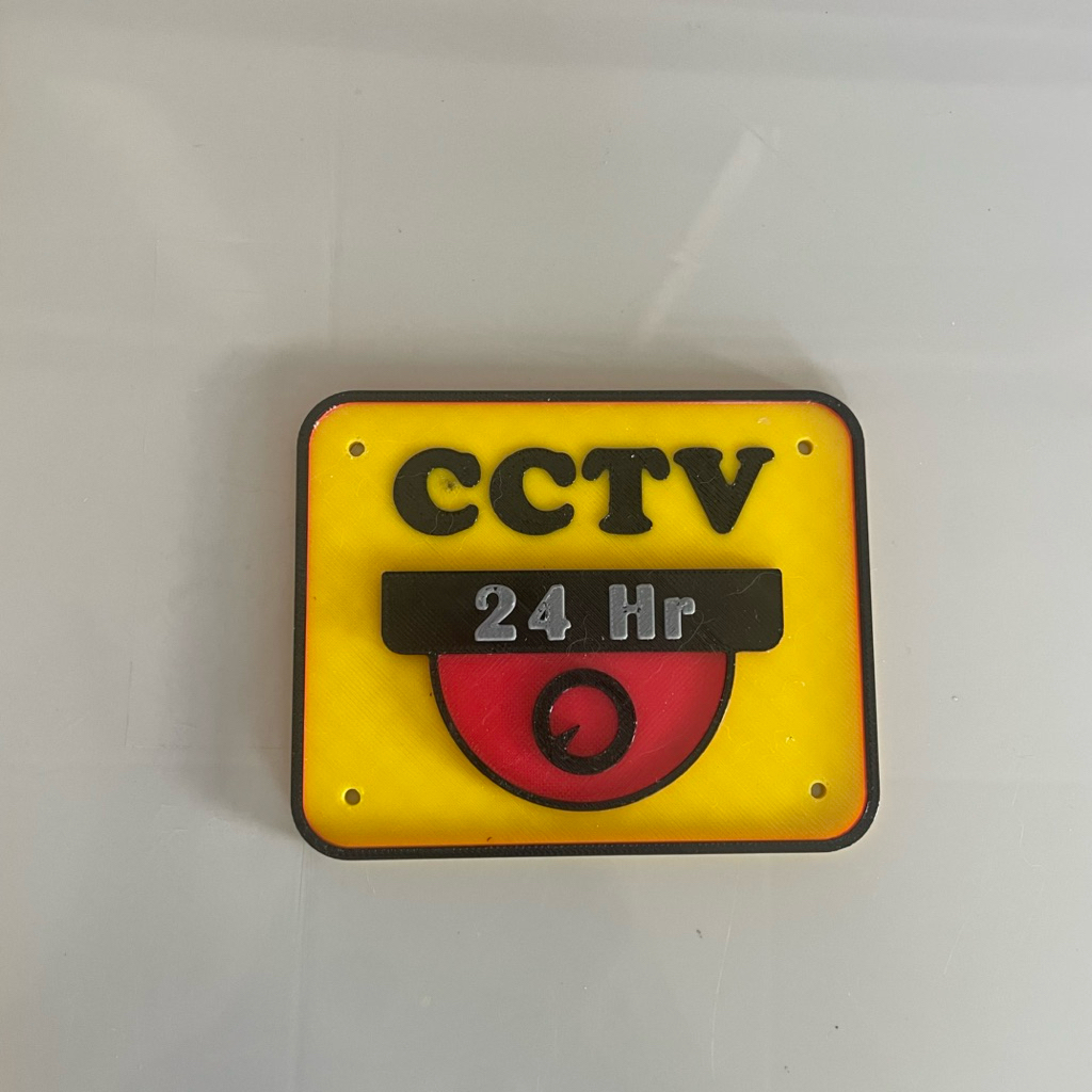 ป้าย cctv ป้ายกล้องวงจรปิด งาน 3D พลาสติก ทนแดด ทนฝน