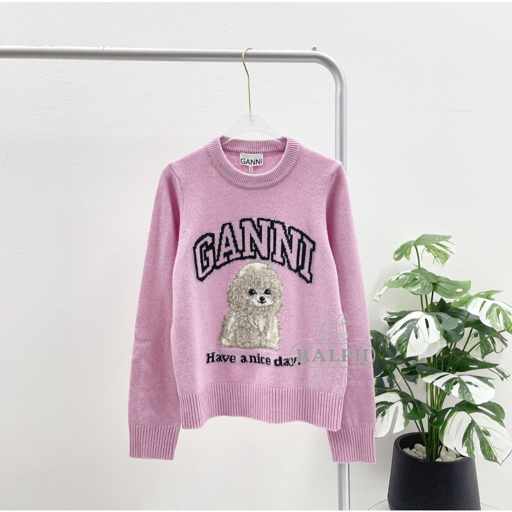 Ganni Doodle Cat Sweater (Pink)