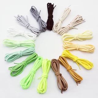 เชือกรองเท้าแบบครึ่งวงกลมคลาสสิก 2 คู่ กว้าง 4 มม. สีพื้น คุณภาพดี สำหรับรองเท้าผ้าใบ ขนาด 100/120/140/160 ซม