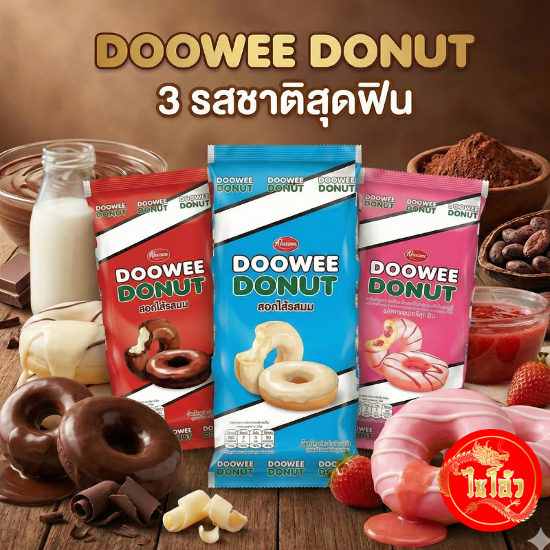 ดูวี่ โดนัท DOOWEE DONUT ขนาด 29 กรัม แพ็ค 12 ซอง