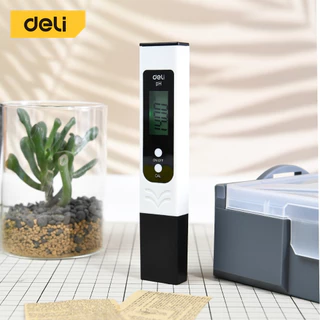 Deli เครื่องวัดpH เครื่องวัดคุณภาพน้ำ ปากกาวัดค่าน้ำ ช่วงอุณหภูมิ 0–60°C พกพาง่าย pH Meter