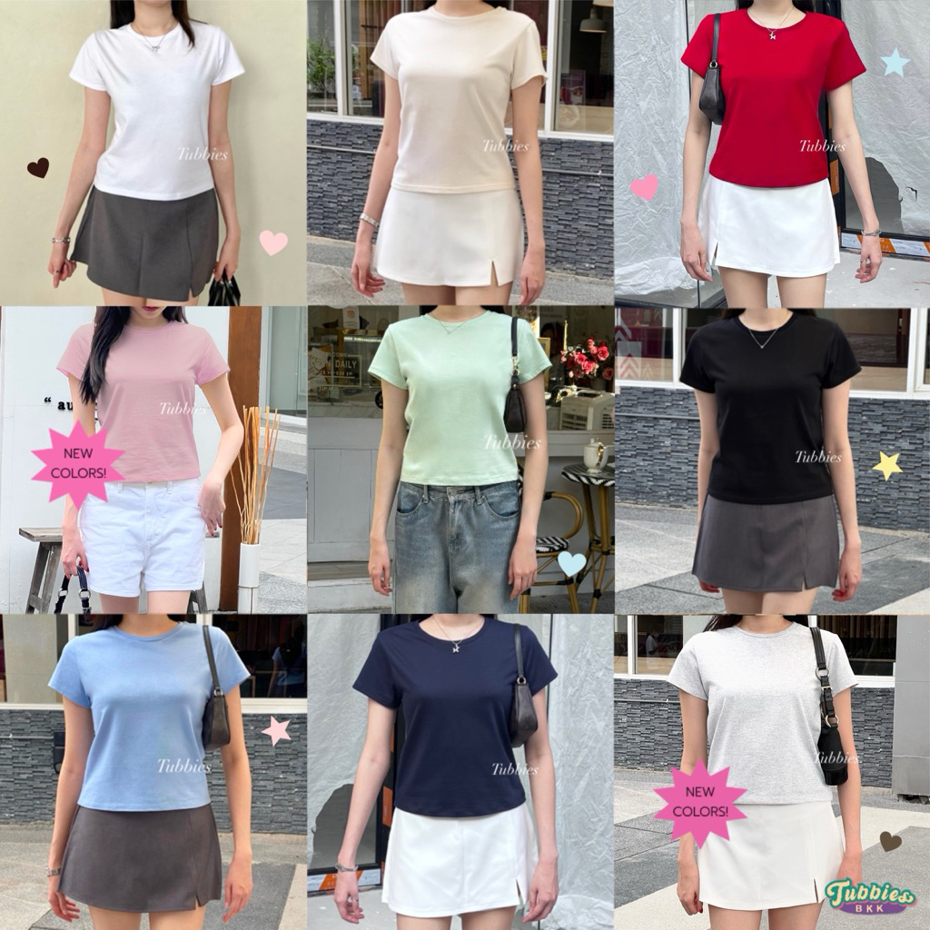 Tubbies | Daily Baby Tee เสื้อยืด เสื้อเบบี้ที เสื้อbaby tee ไซส์เล็ก-ใหญ่ สาวอวบใส่ได้ คอตตอน100% งานไทย💯คอกลม แขนสั้น