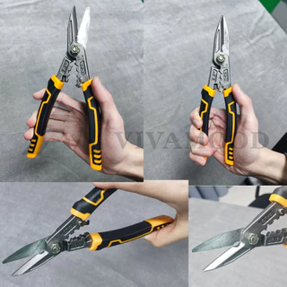 กรรไกรตัดเหล็กแผ่น Aviation Snips กรรไกรตัดสังกะสี เกรด CR-V/แมงกานีส ตัดเมทัลชีท แข็งแรง ทนทาน ราคาถูก