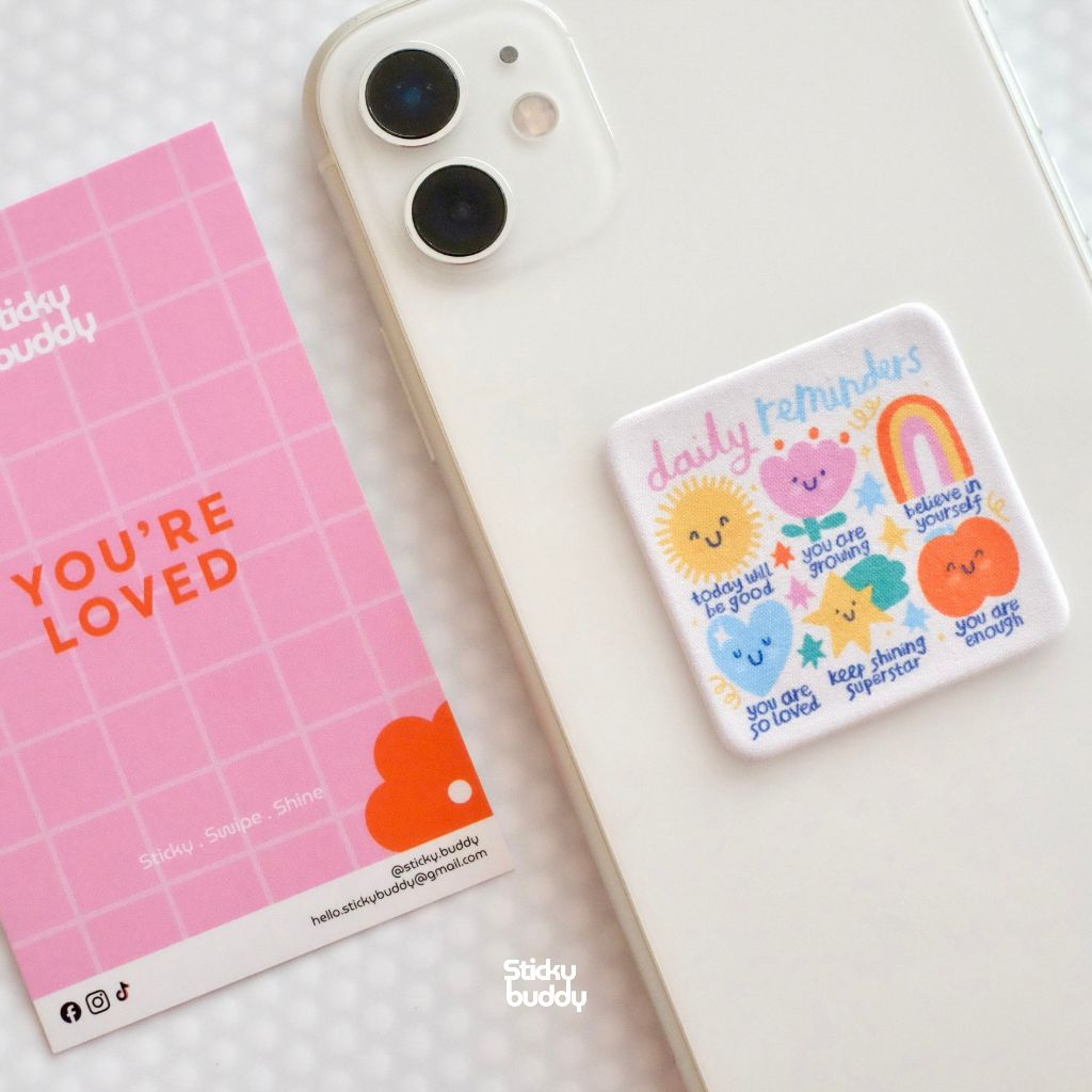 ที่เช็ดหน้าจอแบบติดได้ StickyBuddy [DailyReminder] ใช้ซ้ำได้ ใช้กับ มือถือ โน๊ตบุ๊ค Gadget เลนส์