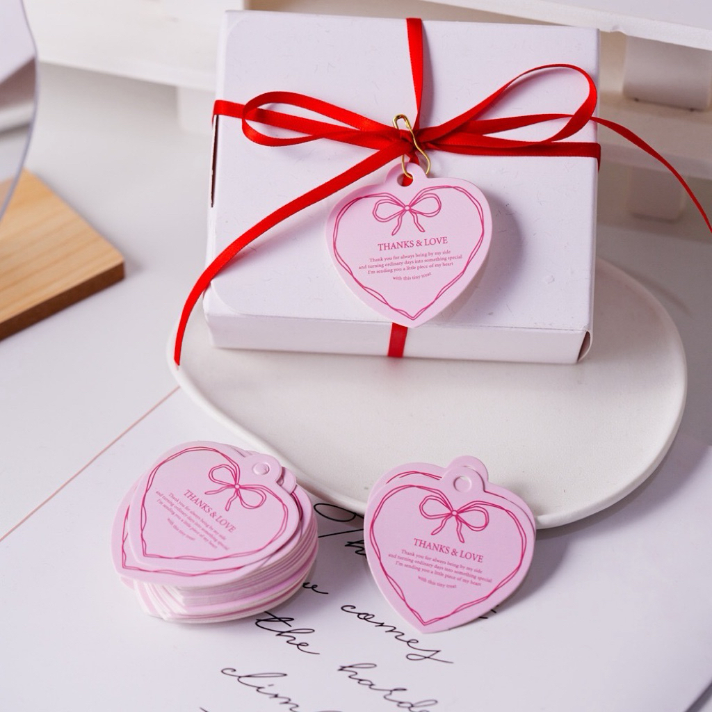 💕พร้อมส่งจากไทย ป้ายTag สินค้า รูปหัวใจ ตกแต่งขนม ของขวัญ  (แพ็ค6ชิ้น) สำหรับใช้หมดครั้งเดียว - รูปที่ 5