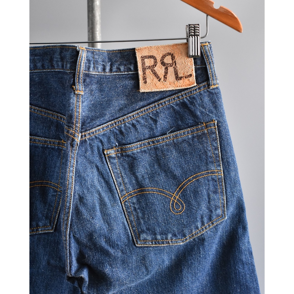 RRL Double RL กางเกงยีนส์ demin jeans pants ริมแดง ผ้าด้าน