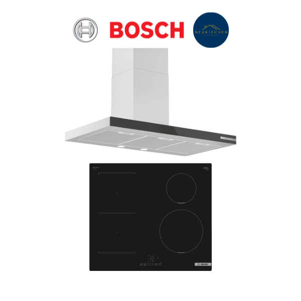BOSCH SET เครื่องดูดควัน+เตาอินดักชั่น DWB97BK61T+PWP611BB5E (เครื่องดูดควันเข้าพฤษภา)