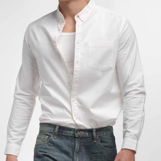 era-won เสื้อเชิ้ต ทรงปกติ Oxford Shirt แขนยาว คอปก สี Off White